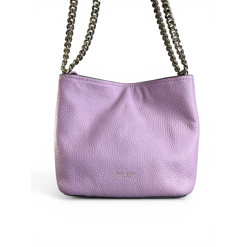 Kate Spade Polly Small Convertible Crossbody Bag Orchid Purple Pebbled Leather - Picture 8 of 12